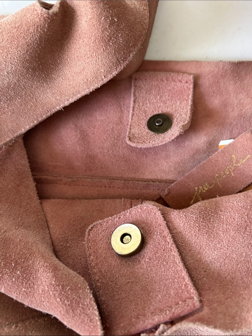 Free People Suede Shoulder Hobo Bag in Dusty Rose Brown - Picture 6 of 15